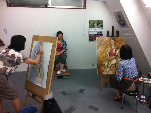 夙川人物画教室 授業風景